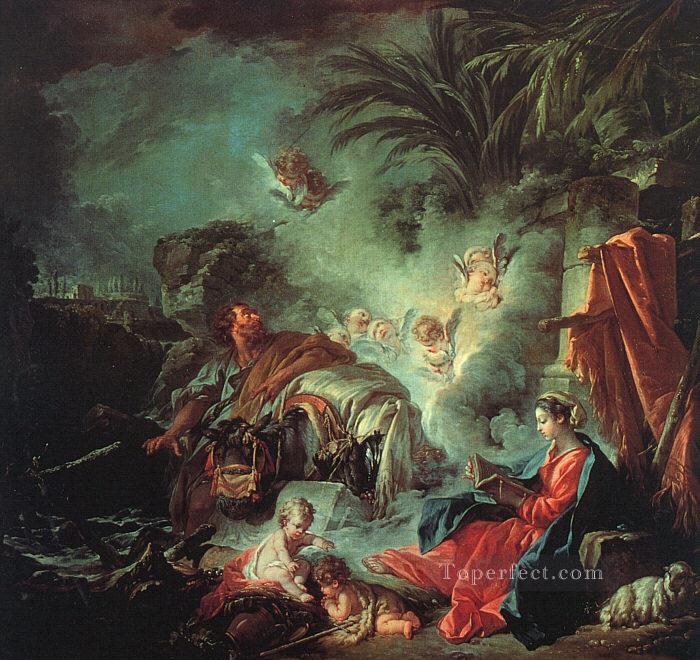 El descanso en la huida a Egipto Francois Boucher clásico rococó Pintura al óleo